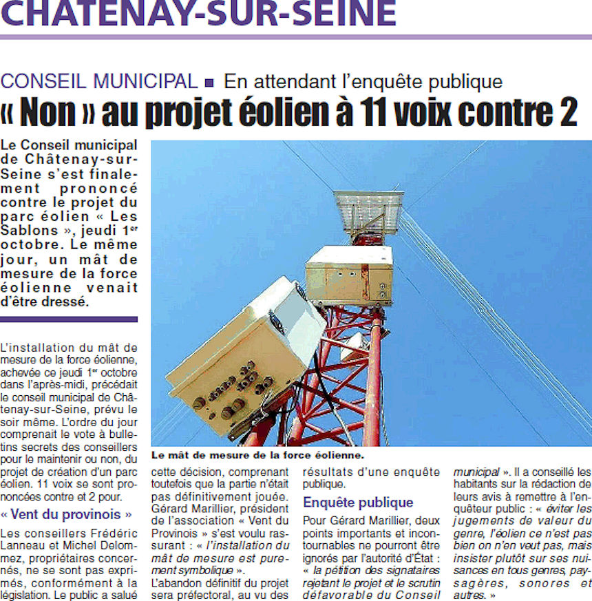 Article de La République de Seine-et-Marne - 5 octobre 2015