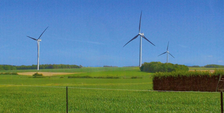 La Croix-en-Brie, ce samedi. Yves Bartholet (debout) oppose ses arguments à ceux des membres de la fédération anti-éolienne. Leur discours, ainsi que celui d’autres élus, ne l’ont pas convaincu de changer d’avis sur le projet d’éoliennes en préparation. (LP/Sé.B.)